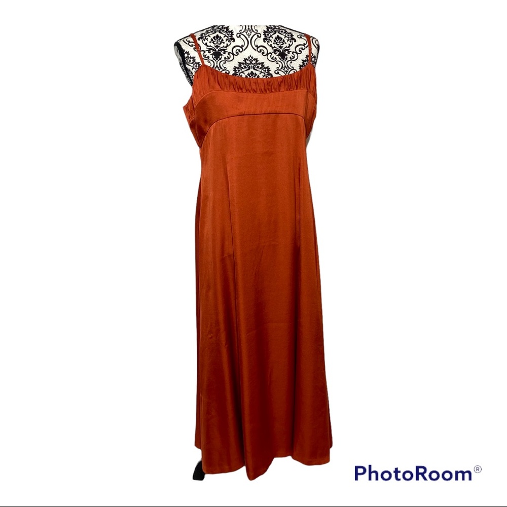 Rebecca Taylor NWT Ruched Top Long Dress Pomodoro Size 16 - Picture 5 of 16
